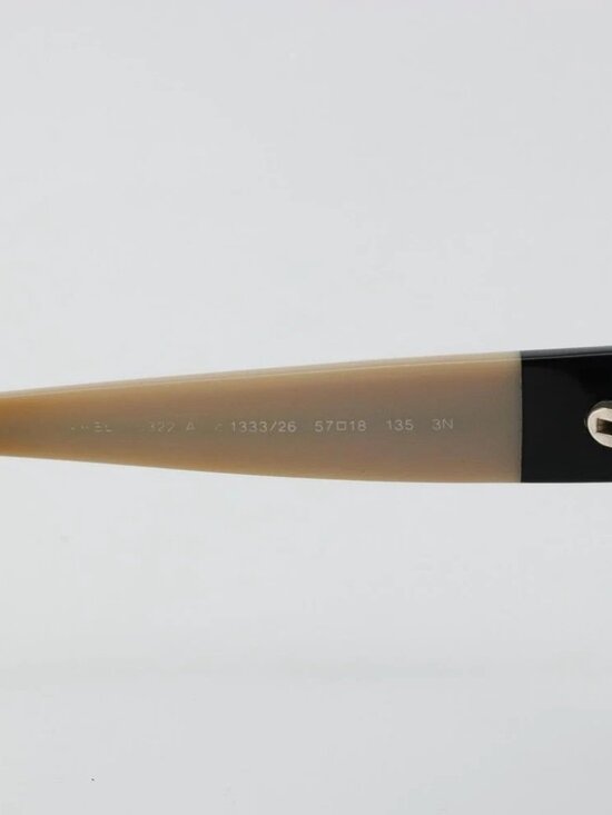 CHANEL COCO Mark Sunglasses plastic Beige Black CC Auth 179322 main image 6